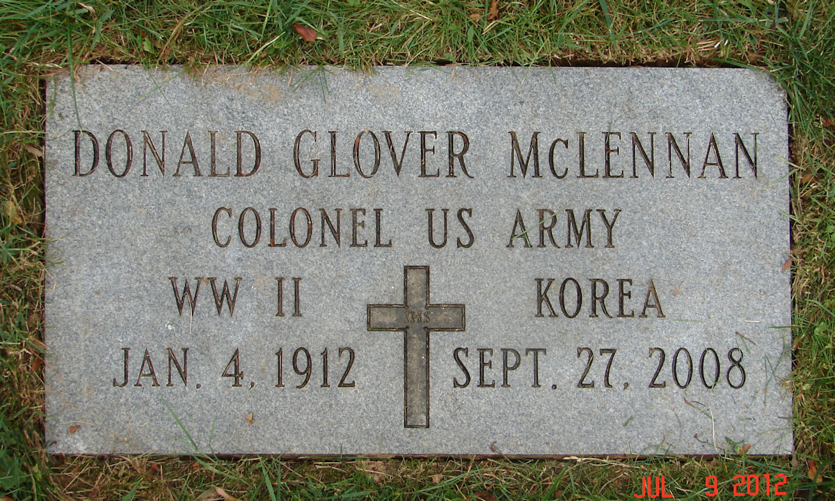 Photo of headstones/Donald Glover McLennan 1912 - 2008 hdstn Fletcher Calvary Episc Ch cem NC